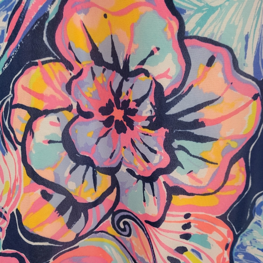 LILLY PULITZER Marianna Dress in Nauti Navy Boho Bateau Wrap Dress Medium - Picture 7 of 10